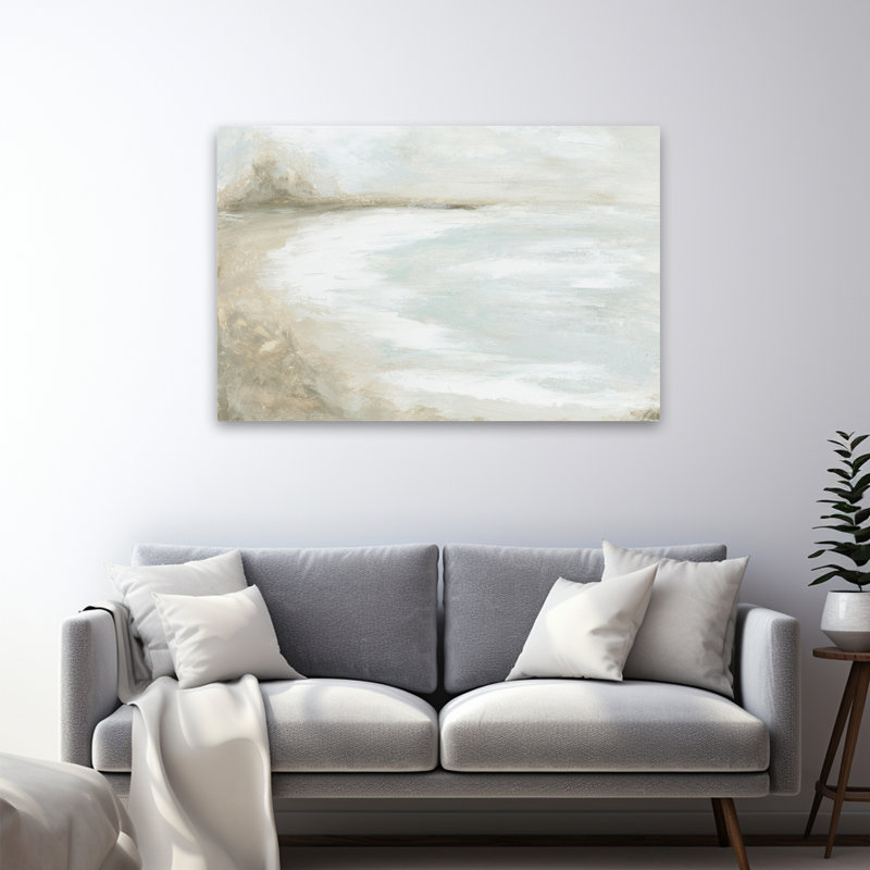 Brise - paysages côtiers, art blanc neutre, H 32 po x l 48 po