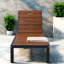 Méridiennes de patio réglables, chaise de piscine moderne en acier et bois d'acacia