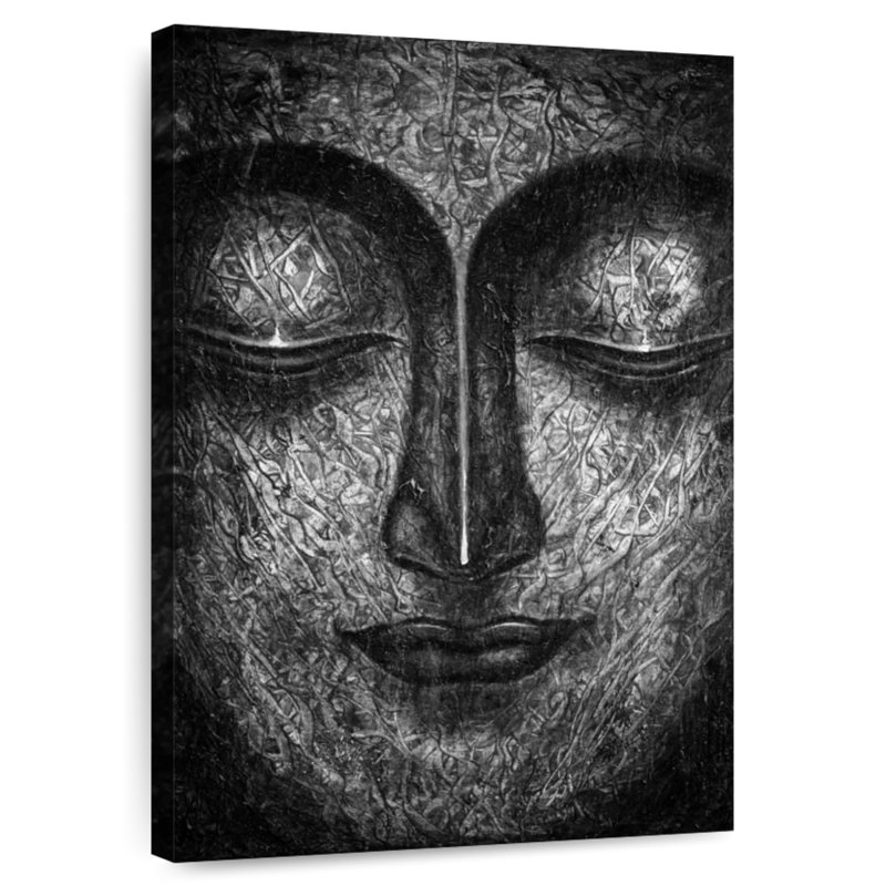 Adella Buddha Face BW, 51" H x 34" W
