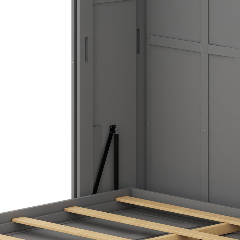 Lit escamotable dissimulé Solution compacte et compacte pour les bureaux à domicile et les petites pièces, Gris