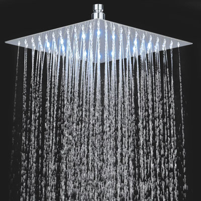 Chrome Bathroom 12" Rain Shower Head Chrome Ultra-thin High Pressure Top Sprayer