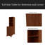 Table de bout avec 3 tiroirs, table de coin avec 2 tablettes ouvertes, table d'appoint haute pour chambre à coucher et coin-571641759