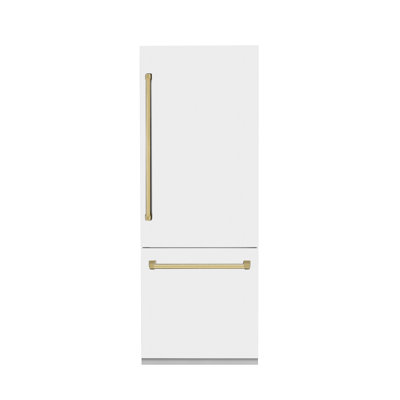 ZLINE 30Â Autograph Edition 16.1 cu. ft. Built-in 2-Door Bottom Freezer Refrigerator with Accent -  RBIVZ-WM-30-G