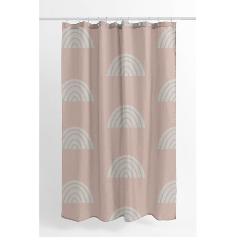 Bows Ultra-Thin Lightweight Shower Curtain, Pink/Ivory