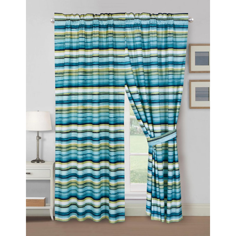 Morgan Printed Striped Curtain Set