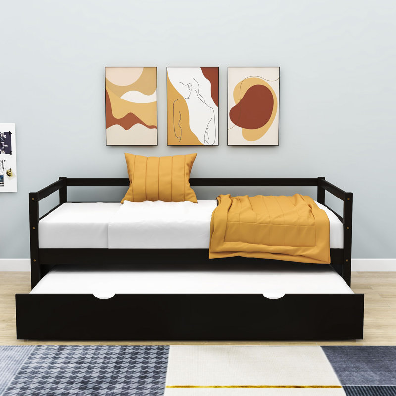 Masimba Twin Size Wooden Daybed with Trundle, Espresso