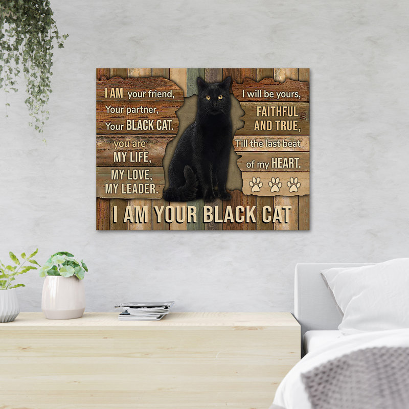 «A Cat», impression sur toile tendue, H 24 po x l 36 po x P 2 po