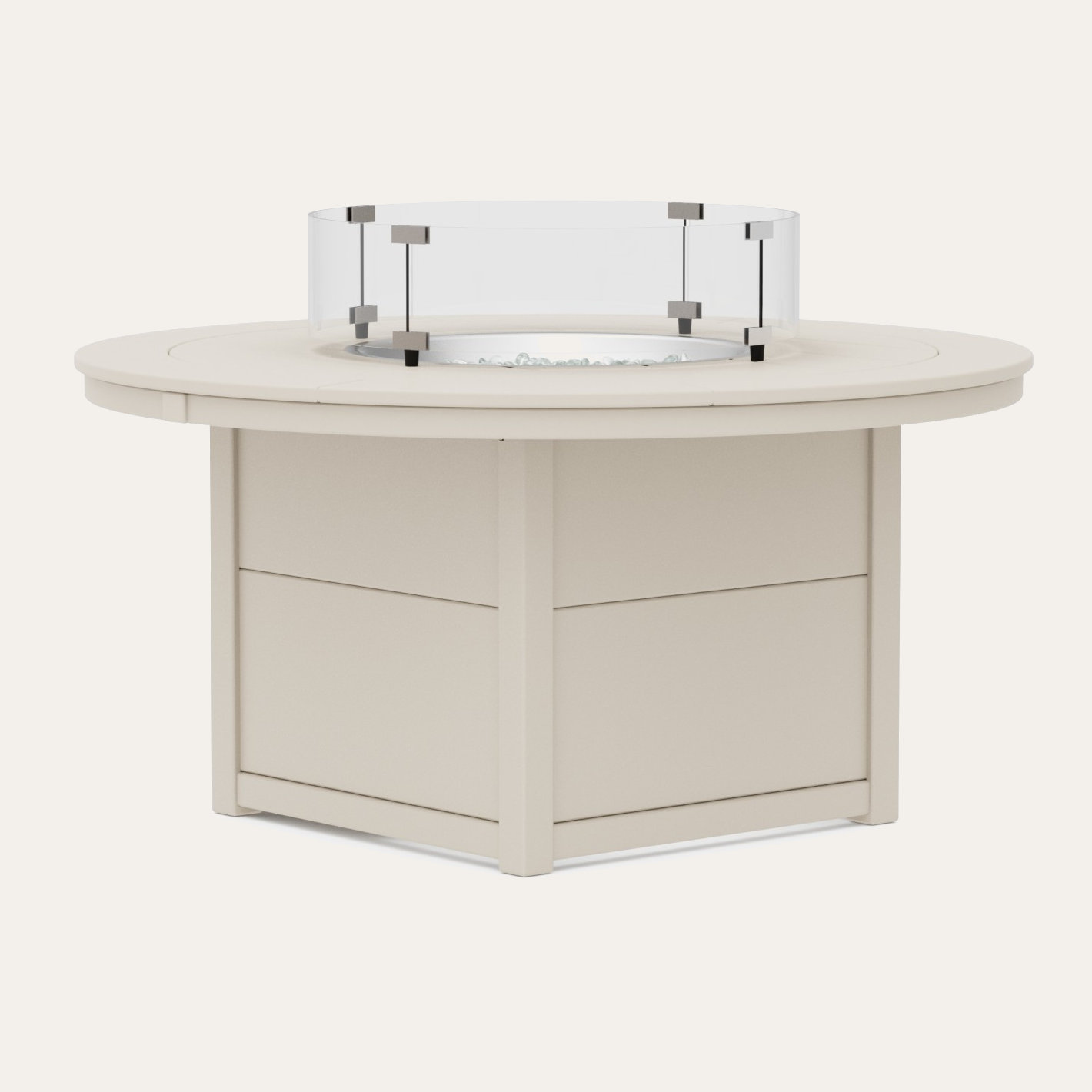 POLYWOOD® Tables Round 48" Fire Pit Table, Sand