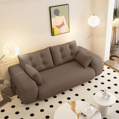Lit pour chien humain, canapé paresseux, canapé-lit pliable multifonctionnel 78,7 po, canapé-lit rembourré en mousse 3-en-1 pour le salon, le lit d'invité, la salle de jeux, brun