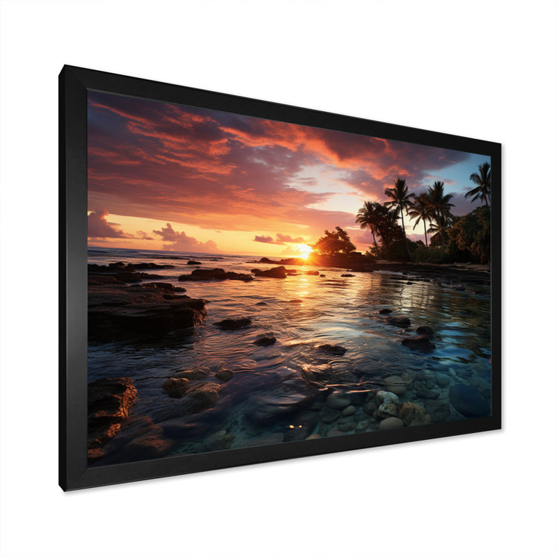 Dominicain Tropical Dreams, reproduction d'art sur toile, H 12 po x l 20 po x P 1 po, Cadre photo noir