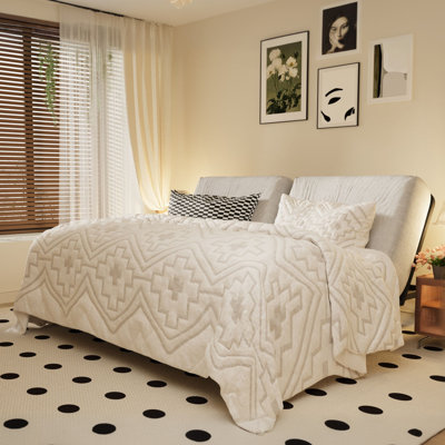 Base de lit réglable très grand divisé avec conception segmentée, assemblage facile, revêtement en tissu Oxford, télécommande câblée, moteur durable silencieux, support de matelas, aucun sommier nécessaire