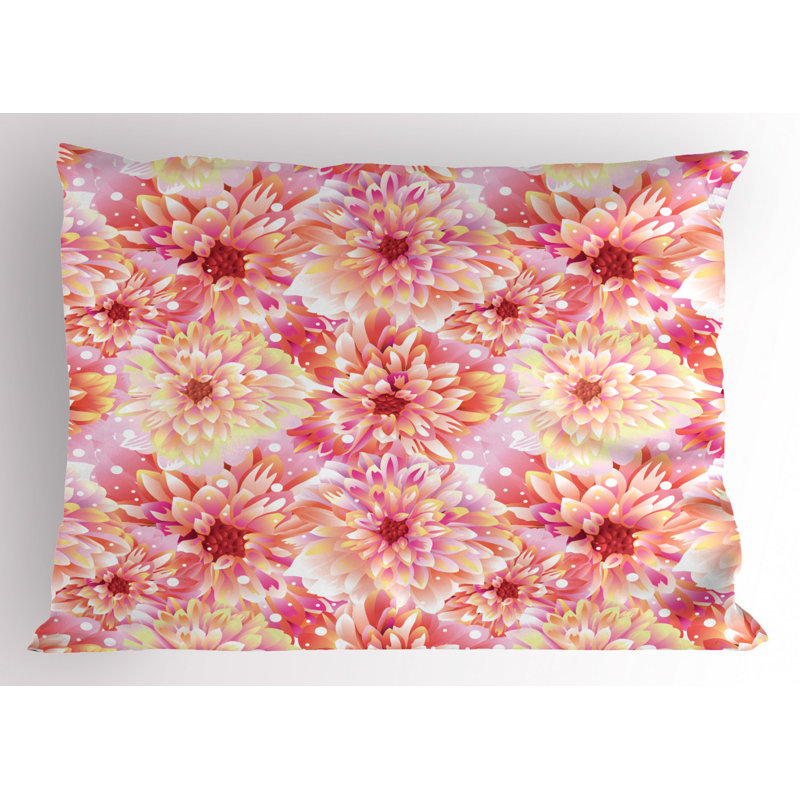 Dahlia Polyester Floral Sham Set, King