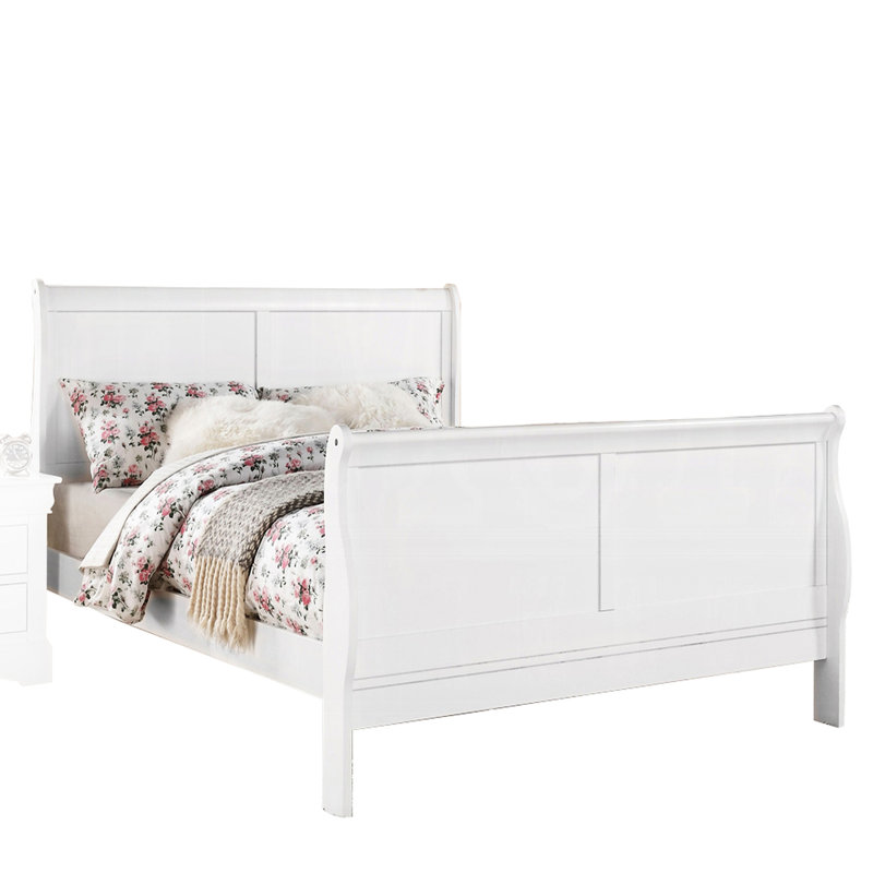 Lit grand classique blanc classique avec une option de rangement pratique et un cadre stable intemporel