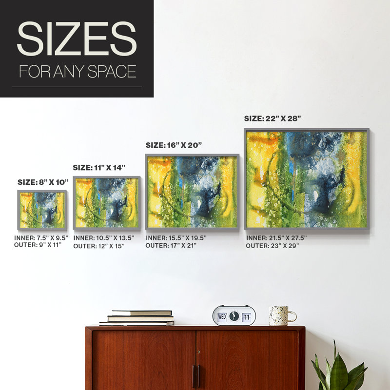 Aquatic Energy III - Reproduction encadrée - Restickable, Gris, H 22 po x l 28 po