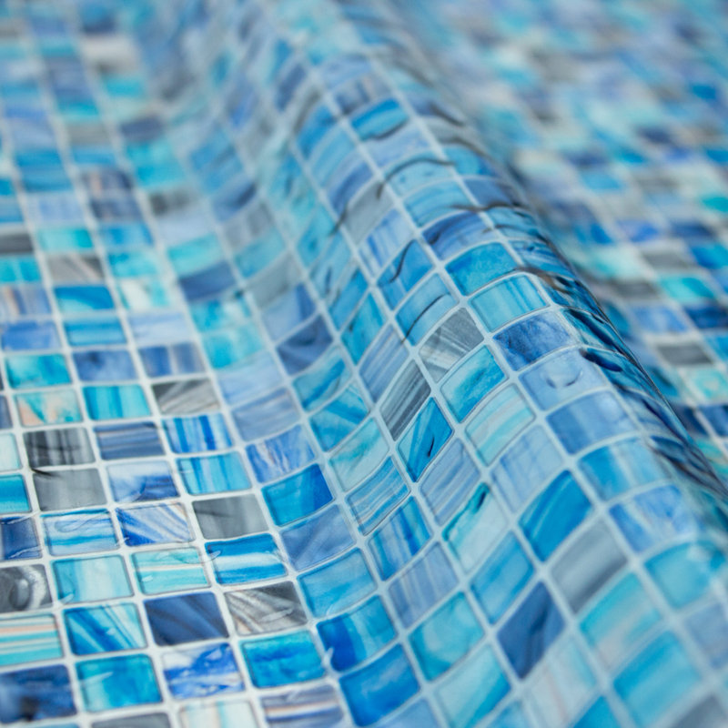 Blue Mosaic Frosted Privacy Window Film, 24-in x 74-in