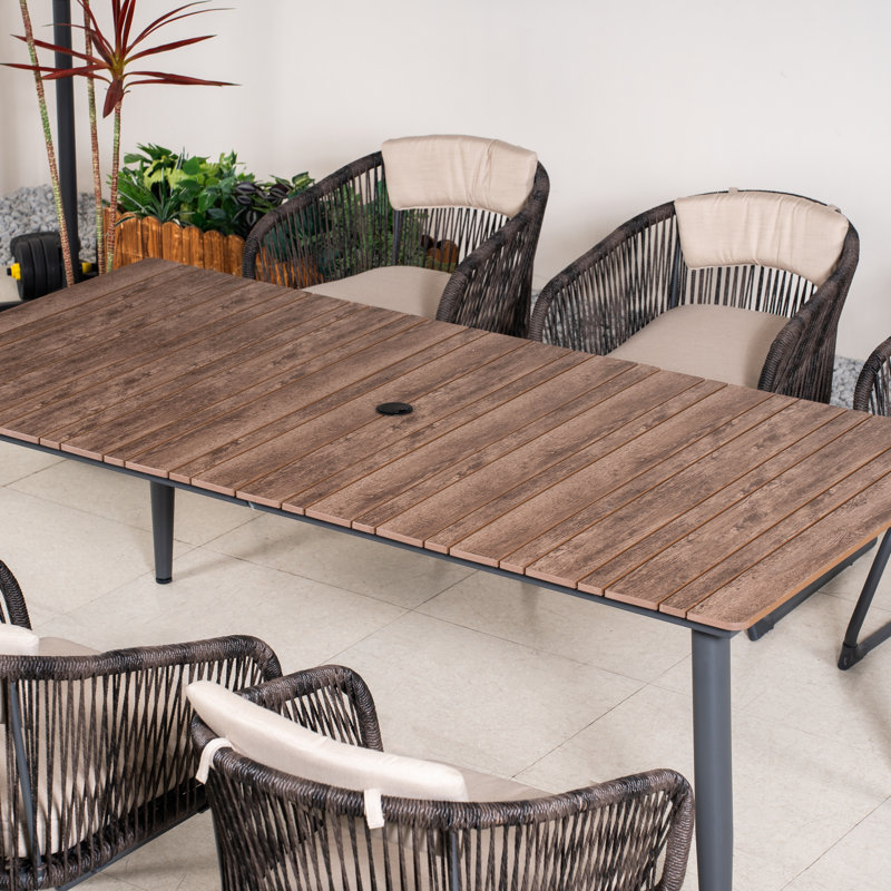 Table de salle à manger pour l'extérieur, 28.74" H x 77.95" W x 37.4" D, 6
