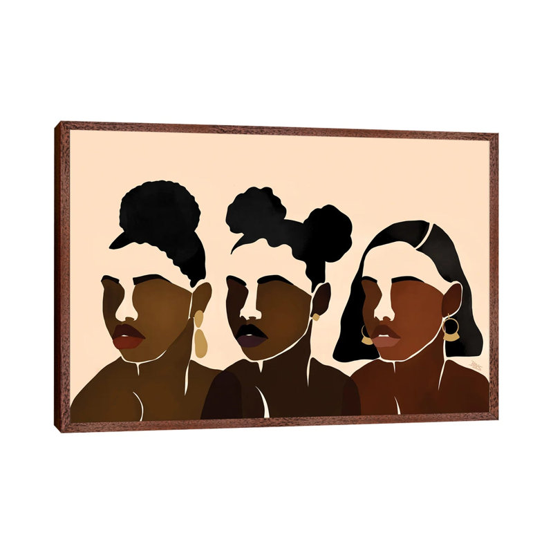 Sisters II by Bria Nicole - Print on Canvas, Classic Brown Wood Framed Canvas, 101.6 cm H x 66.04 cm W