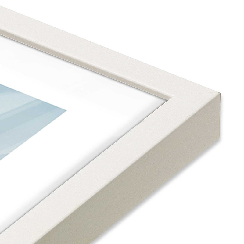 Impression de côtes éclatantes, Cadre simple blanc opaque, H 25 po x l 37 po x P 1,25 po