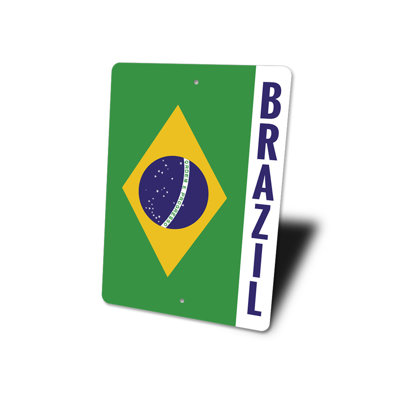 Brazil Flag Aluminum Sign