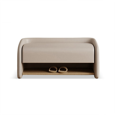 Beige Upholstered Bench