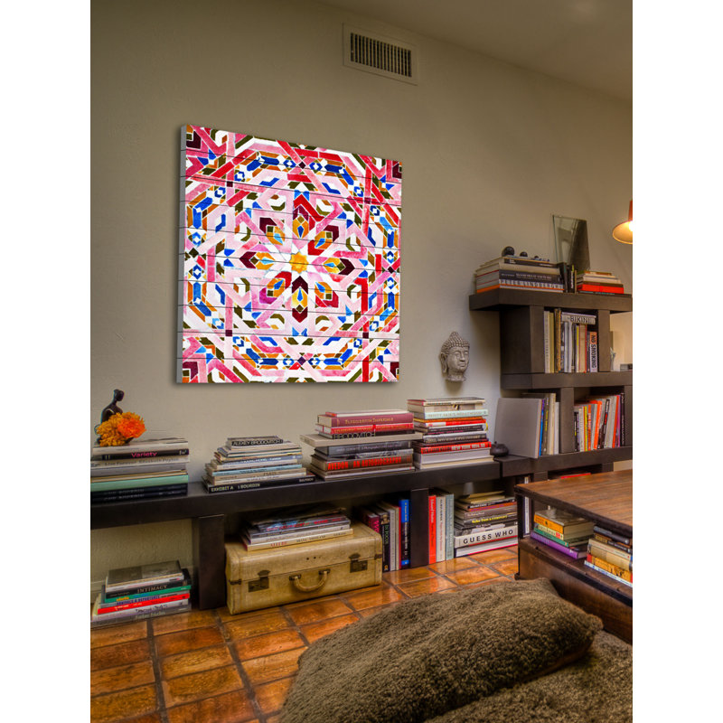 Reproduction d’art sur bois blanc "kasbah" par parvez taj,, H 32 po x l 32 po
