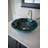 Eden Bath Cliffside 16.5'' Blue Tempered Glass Circular Bathroom Sink