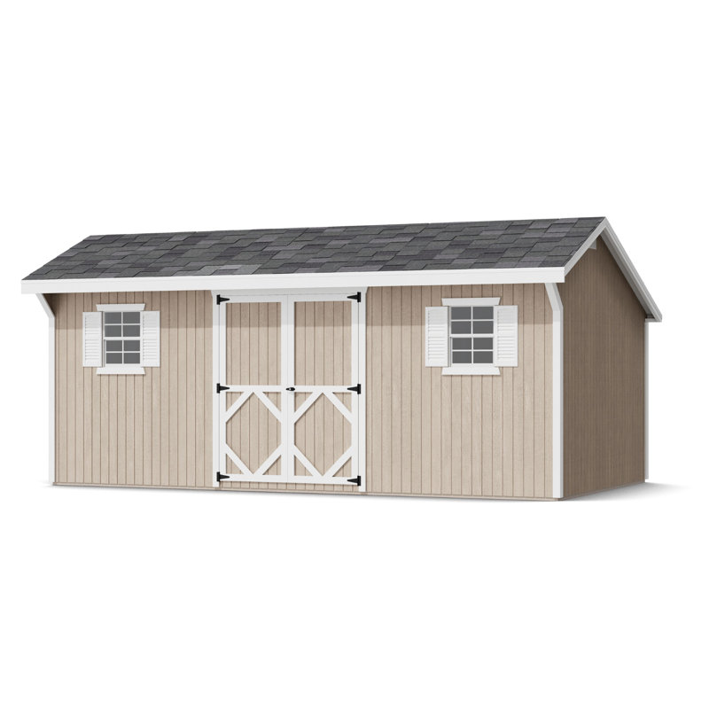 Classic Saltbox Outdoor Wood Storage Shed, 12' x 16', Yes