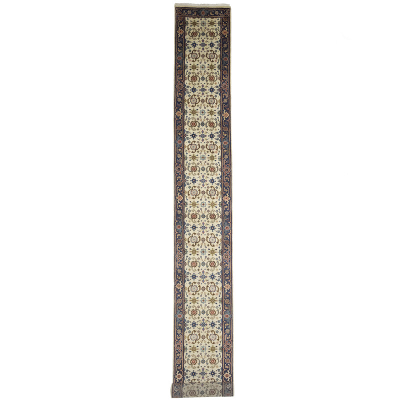 Tapis de couloir oriental crème Tribal, Tapis de couloir 2 pi 6 po x 23 pi 4 po