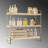 Modern Wall Shelf, Solid Wood, 15.7 x 6.3 x 15.7 Inches | Metal Brackets, 100% Real Wood, Max Load: 13.2 lbs | Elegant Gold & Brown Finish, Unique Color Variations | Perfect for Home Decor & Organization