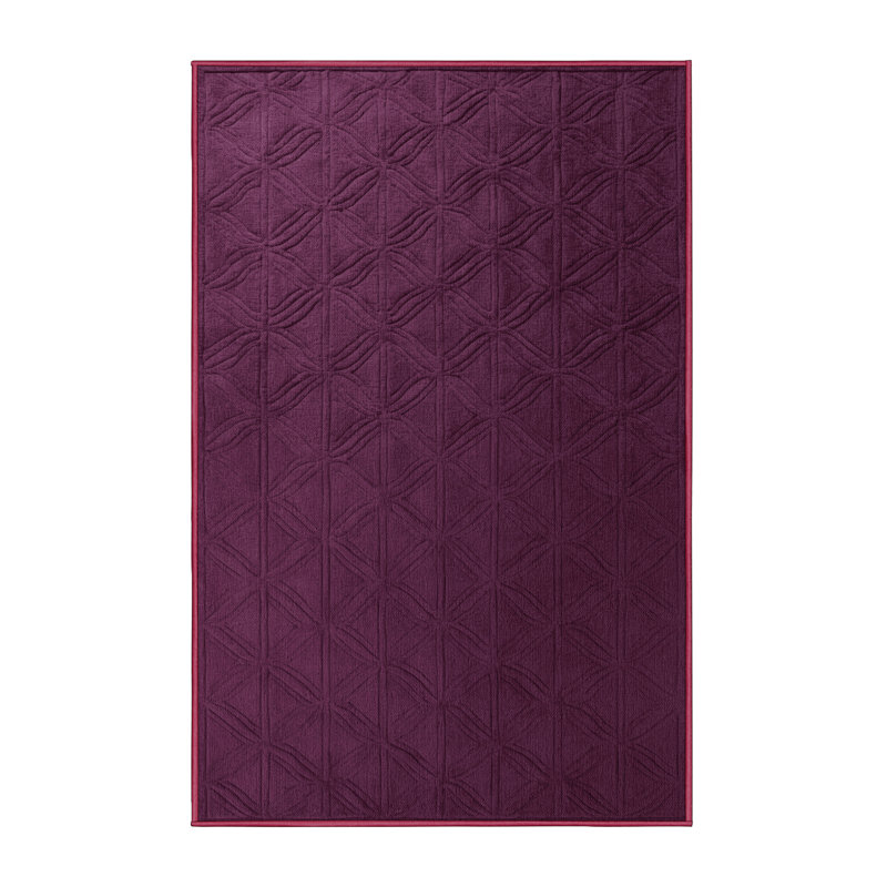 Machine Washable Trellis Red Area Rug, Rectangle 5' x 8'