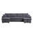Modern Sofaartemax  U-Shape Pull-Out Sleeper Sectional Sofa With Double Storage Spaces , Gray