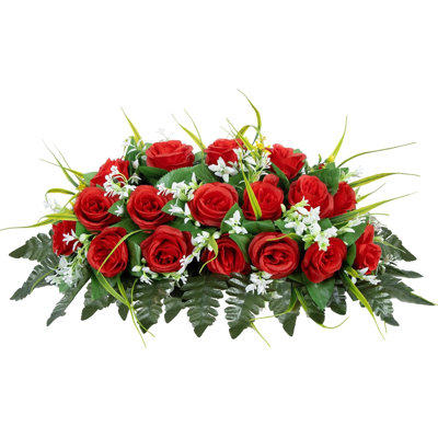 Selle de fleur de pierre tombale artificielle rouge 