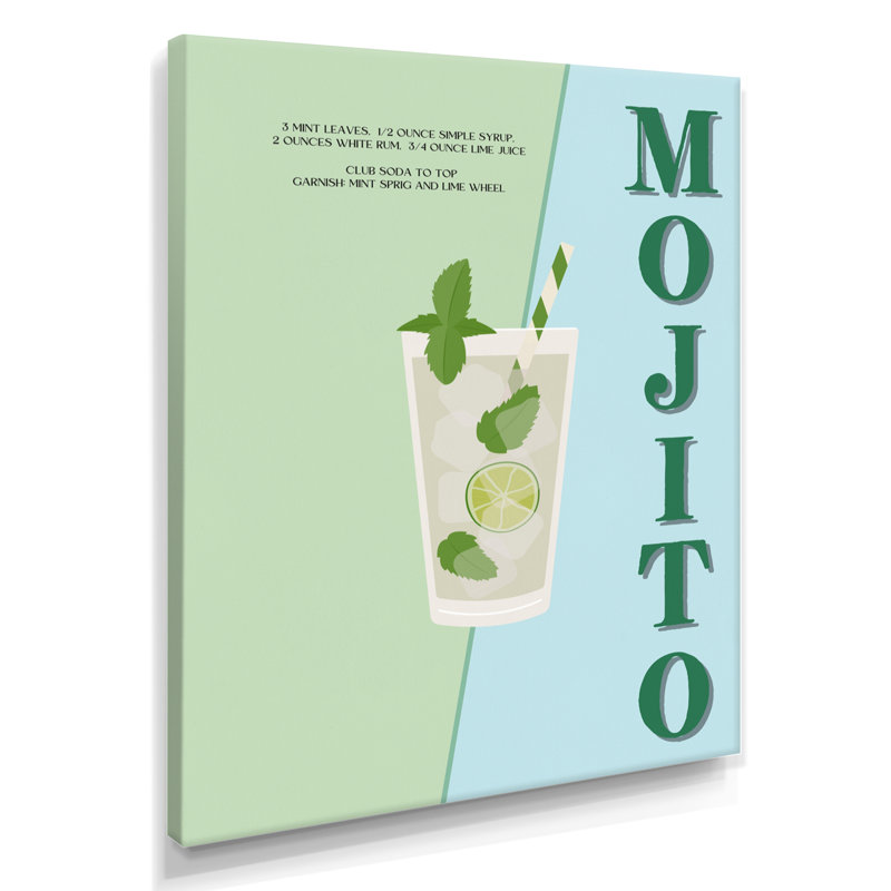 Mojito traditionnel cubain Punch IV - salon d'art mural cocktails, Toile tendue, H 32 po x l 24 po x P 1 po