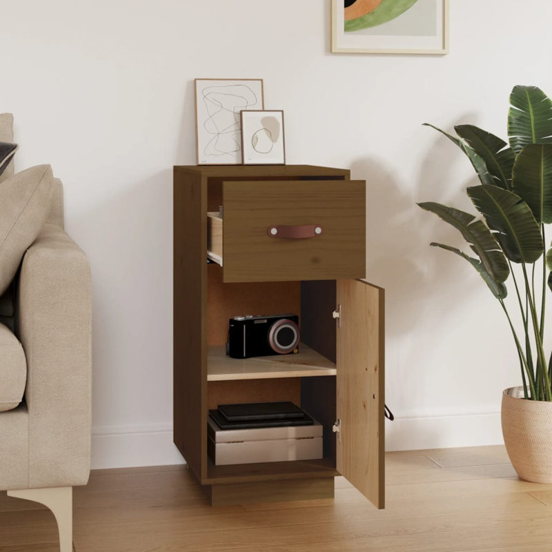 Leam 34cm Solid Wood Sideboard, Honey Brown