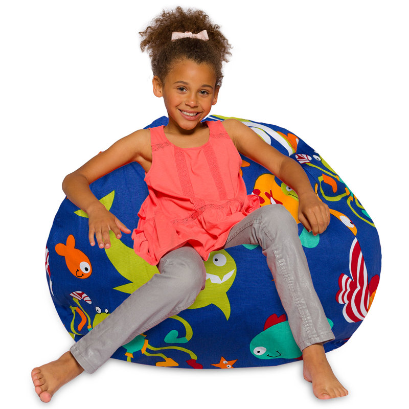 Bean Bag Chair for Kids, Teens, and Adults - Filled with Soft Beads, Includes Removable and Machine Washable Cover - Multiple Colors, Sizes and Fabrics including Soft Nylon & Canvas with Patterns