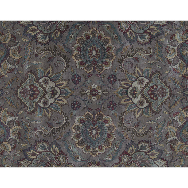 Crown Wool Oriental Area Rug in Ivory/Black
