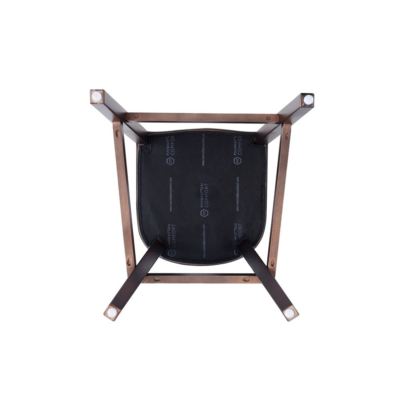 Verduzco Upholstered Counter Stool with Solid Wood Frame, Bronze, Bar Stool (31.5" Seat Height), 1