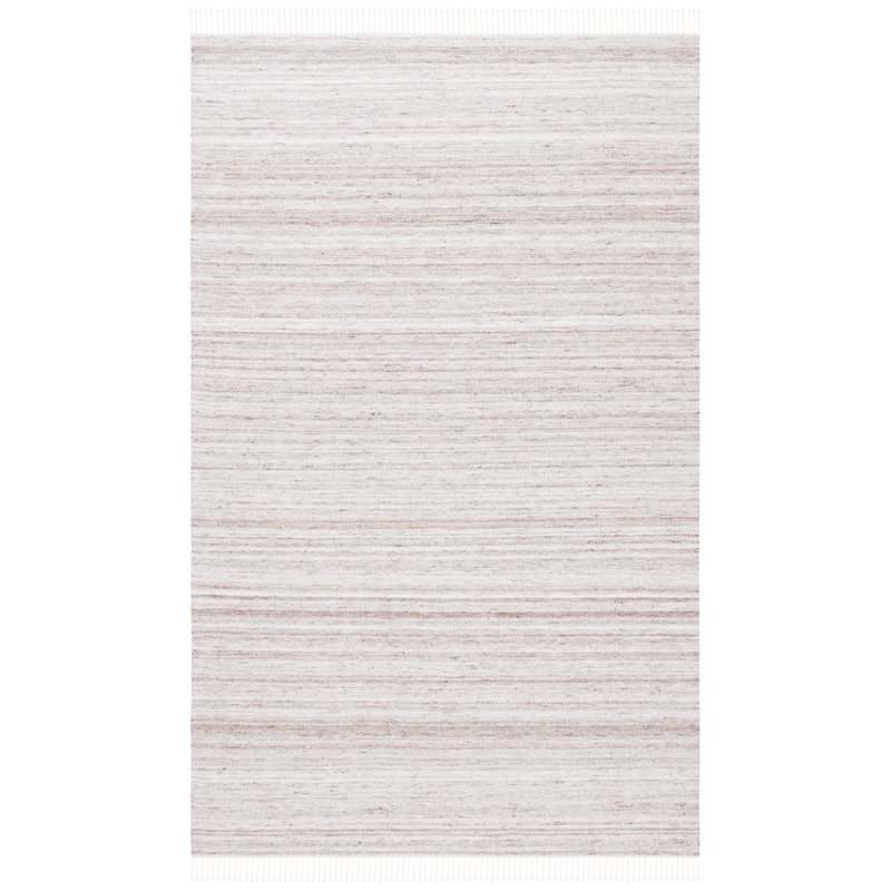 Kilim Hand Loomed Wool/Cotton Rug in Ivory/Brown, Rectangle 3' x 5'
