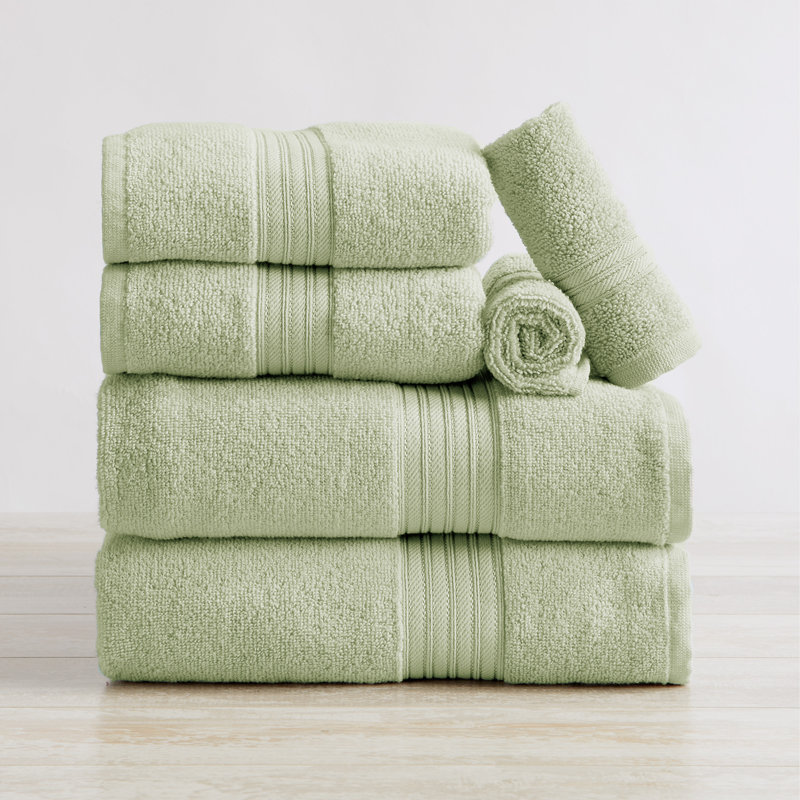 Super Soft 100% Ringspun Cotton Quick-Dry 6-Piece Towel Set, Seagreen