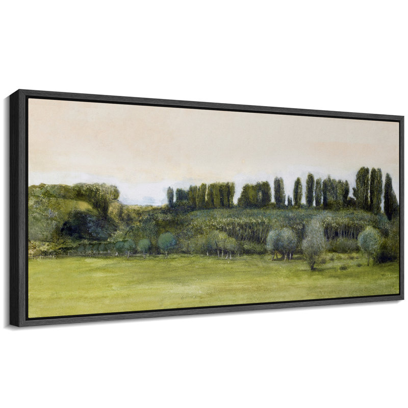 «Green Woodland Forest Nature Landscape Modern Extra Large», reproduction d'art sur toile encadrée, H 30 po x l 60 po