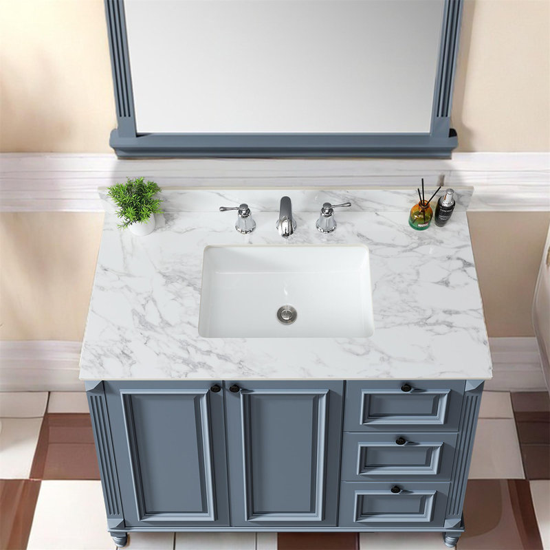 Lavabo encastré rectangulaire en céramique, Centres de 8 po