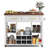 39.4'' L Modern Rolling Kitchen Island With Drop Leaf Countertop And Wine Rack, Wooden Kitchen Cart With 2 Storage Drawers And Towel Rack-1967885576