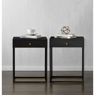53cm W Steel Bedside Table