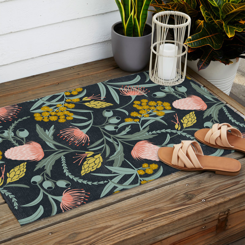 Floral Indoor Rug, Rectangle 2' x 3'