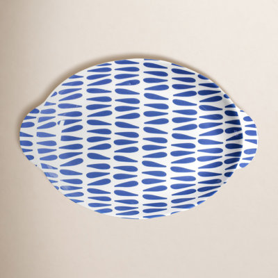 Iris Blue Oval Platter
