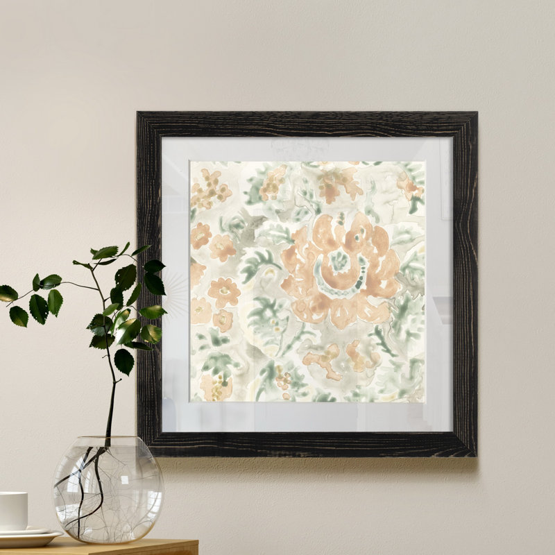 Tuile de jardin terre cuite, H 35,5 po x l 35,5 po x P 1,5 po, Papier encadré noir
