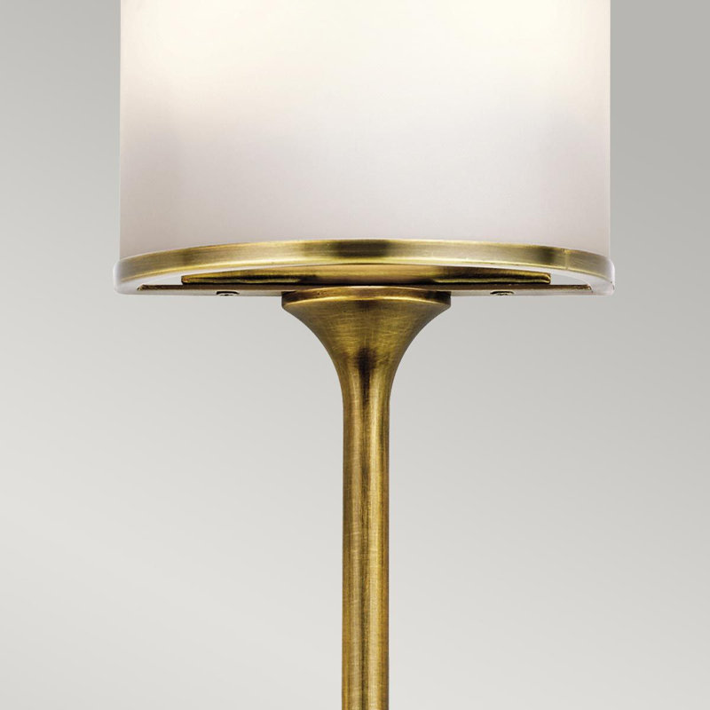 Charlee Glass Flush Mounted Sconce, 55.9cm H x 16.5cm W x 9.8cm D, Natural Brass