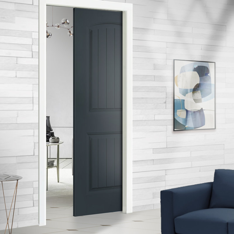 Portes de placard coulissantes à panneaux, l 30 po x H 80 po, Gris anthracite