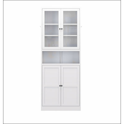 Metal Kitchen Pantry Cabinet - 72" Tall Storage with Adjustable Shelves, Heavy Duty Stainless Steel Frame, Freestanding Cabinet for Kitchen/Pantry/Bathroom