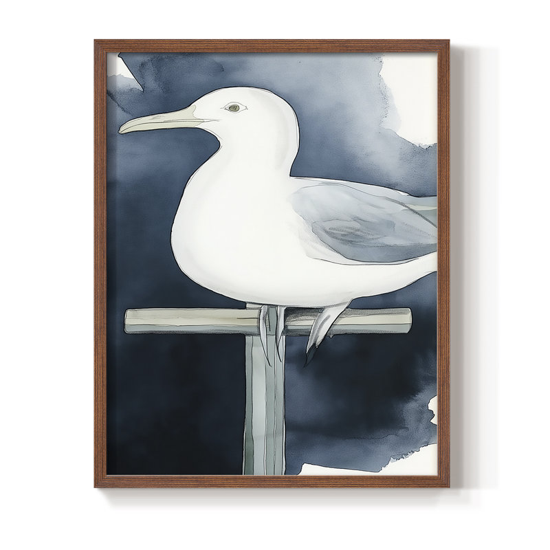 NAUTICAL Series XIX, reproduction encadrée - bois massif, H 11 po x l 9 po, Noyer